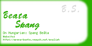 beata spang business card
